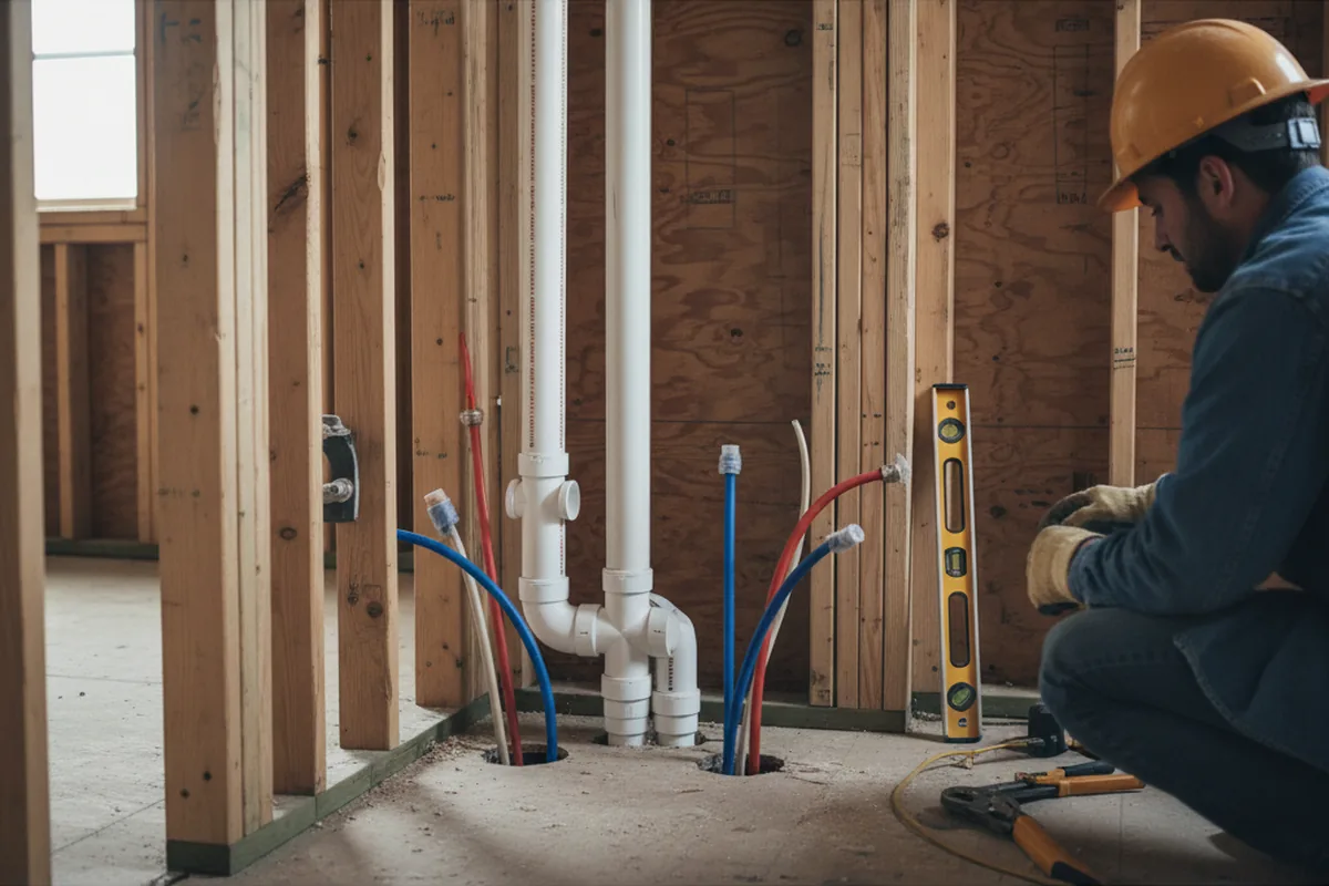 Drain and supply rough-in during Leak Detection in Ridgecrest